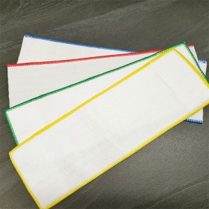 Super Water Absorption Colorful Edge Disposable Micro Fiber Mop Pads With Pocket