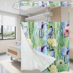 ESUN Printed Polyester Hospital Curtain With Mesh
