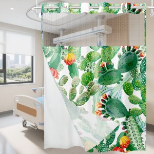 ESUN Printed Polyester Hospital Curtain With Mesh