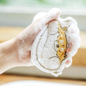 Esun Eco Cartoon Printing Compressed Wood Cellulose Cleaning Sponges For Kitchen