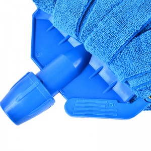 Hot Selling Blue Strip Microfiber Cleaning Mop Head With Plastic Head