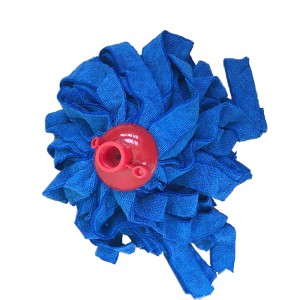 Hot Selling Blue Strip Microfiber Cleaning Mop Head With Plastic Head